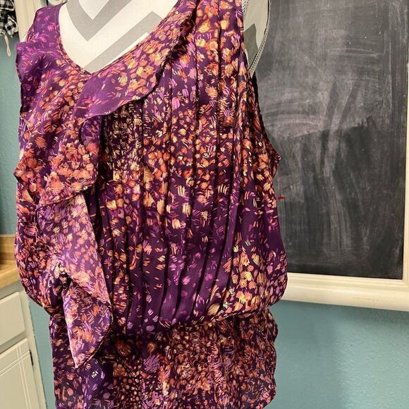 a.n.a Purple and Orange Ruffle Blouse - Picture 3 of 7